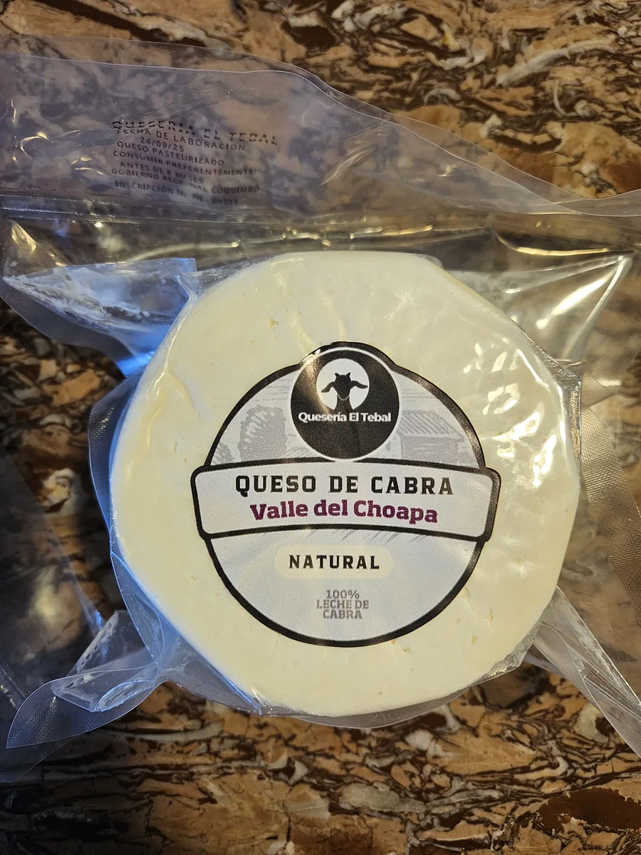 Queso de cabra natural 400 g sellado al vacío, Valle del Choapa